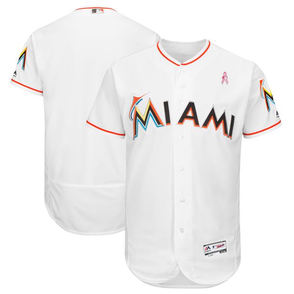 Men Miami Marlins Blank White Mothers Edition MLB Jerseys->new york yankees->MLB Jersey